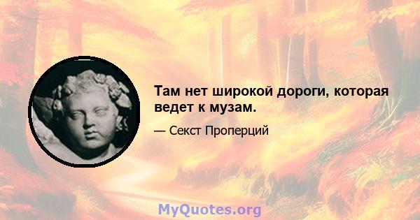 Там нет широкой дороги, которая ведет к музам.