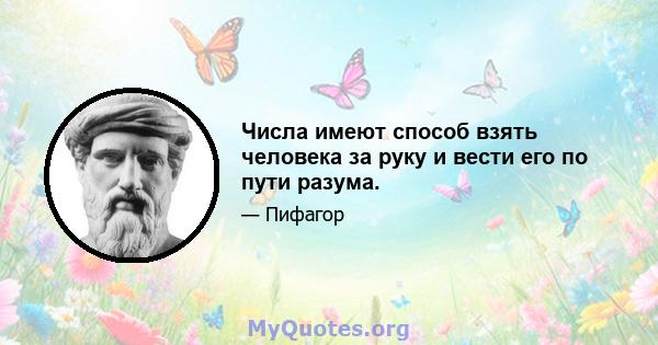 Числа имеют способ взять человека за руку и вести его по пути разума.