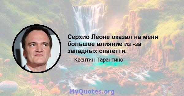 Серхио Леоне оказал на меня большое влияние из -за западных спагетти.