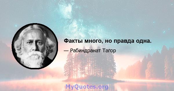 Факты много, но правда одна.