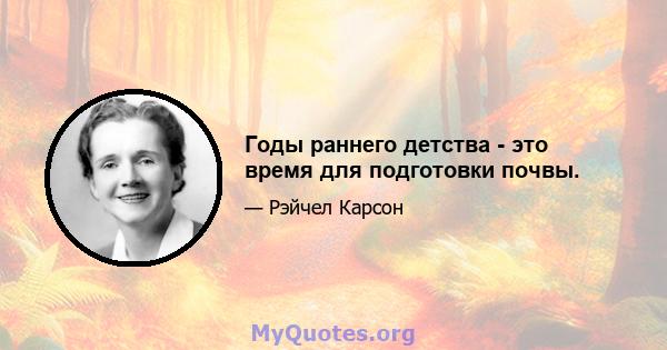 Годы раннего детства - это время для подготовки почвы.