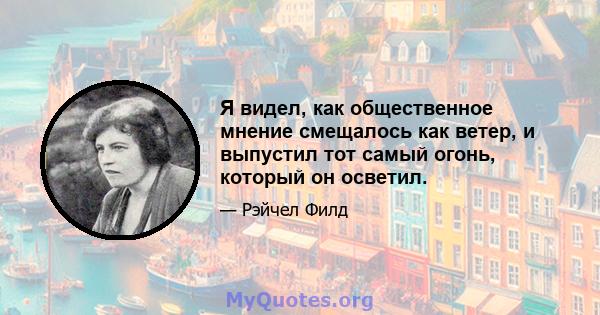 Я видел, как общественное мнение смещалось как ветер, и выпустил тот самый огонь, который он осветил.