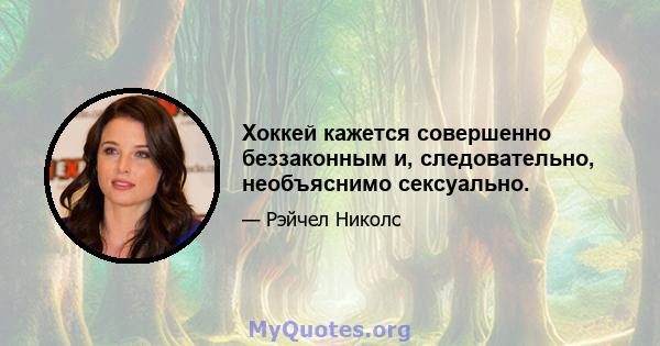 Хоккей кажется совершенно беззаконным и, следовательно, необъяснимо сексуально.