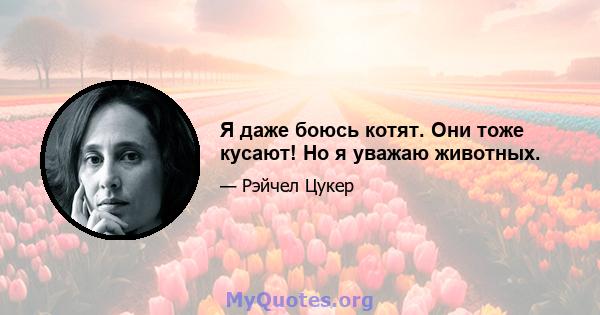 Я даже боюсь котят. Они тоже кусают! Но я уважаю животных.