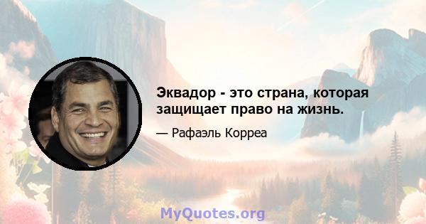 Эквадор - это страна, которая защищает право на жизнь.