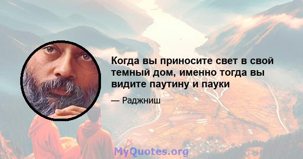 Когда вы приносите свет в свой темный дом, именно тогда вы видите паутину и пауки