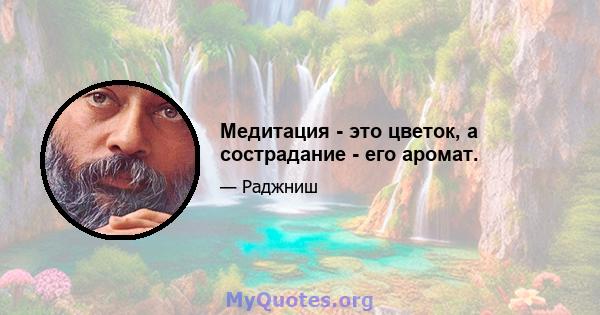 Медитация - это цветок, а сострадание - его аромат.