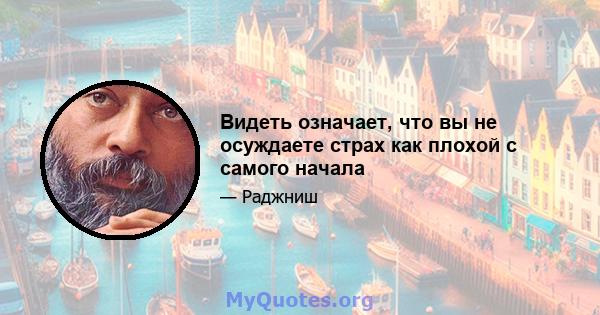 Видеть означает, что вы не осуждаете страх как плохой с самого начала