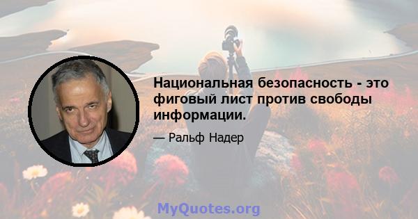 Национальная безопасность - это фиговый лист против свободы информации.