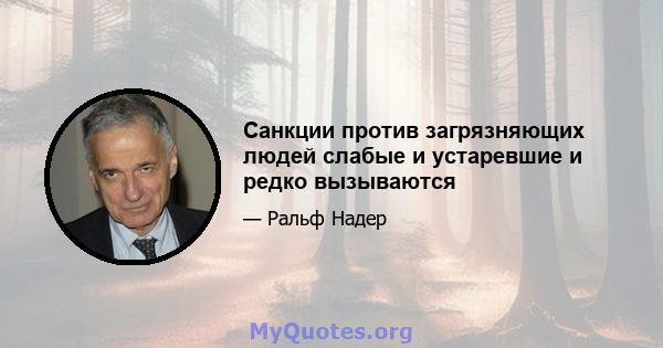 Санкции против загрязняющих людей слабые и устаревшие и редко вызываются