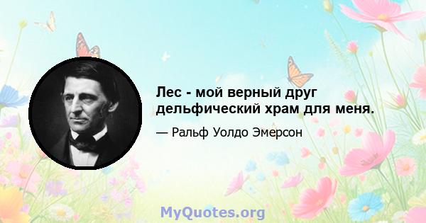 Лес - мой верный друг дельфический храм для меня.