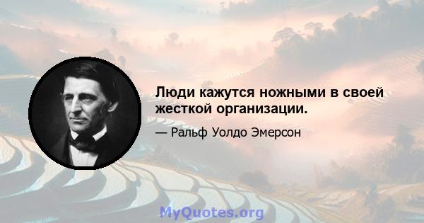 Люди кажутся ножными в своей жесткой организации.