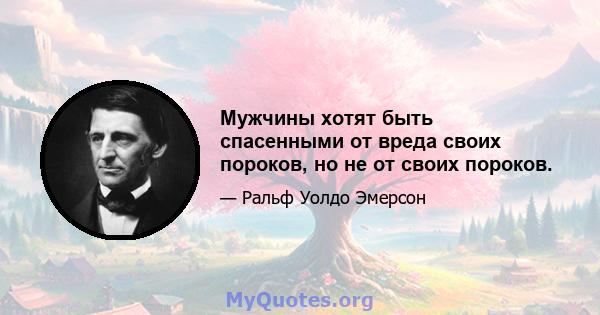 Мужчины хотят быть спасенными от вреда своих пороков, но не от своих пороков.