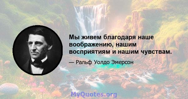 Мы живем благодаря наше воображению, нашим восприятиям и нашим чувствам.