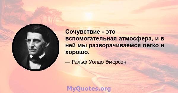 Сочувствие - это вспомогательная атмосфера, и в ней мы разворачиваемся легко и хорошо.