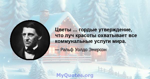 Цветы ... гордые утверждение, что луч красоты охватывает все коммунальные услуги мира.