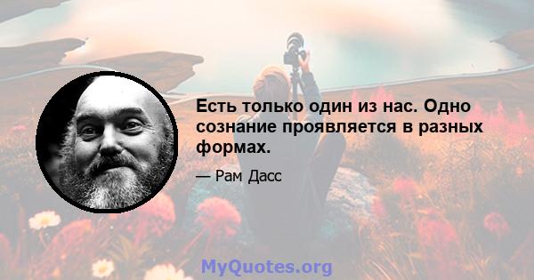 Есть только один из нас. Одно сознание проявляется в разных формах.