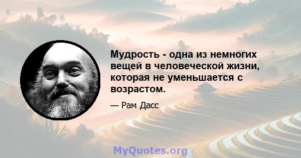 Мудрость - одна из немногих вещей в человеческой жизни, которая не уменьшается с возрастом.