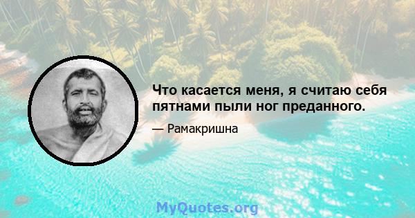 Что касается меня, я считаю себя пятнами пыли ног преданного.