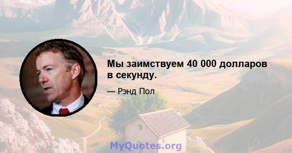 Мы заимствуем 40 000 долларов в секунду.