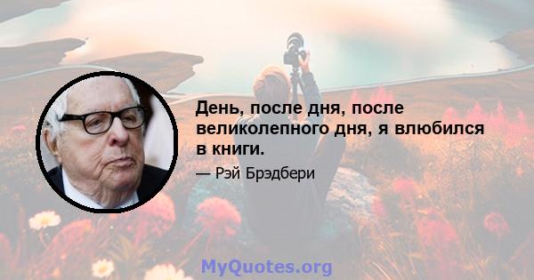 День, после дня, после великолепного дня, я влюбился в книги.