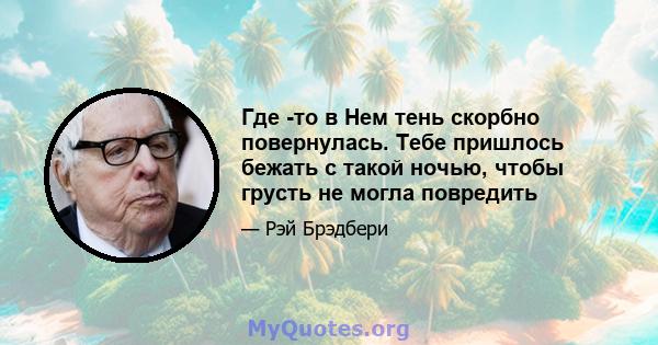 Где -то в Нем тень скорбно повернулась. Тебе пришлось бежать с такой ночью, чтобы грусть не могла повредить