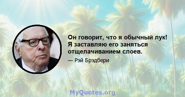 Он говорит, что я обычный лук! Я заставляю его заняться отщелачиванием слоев.