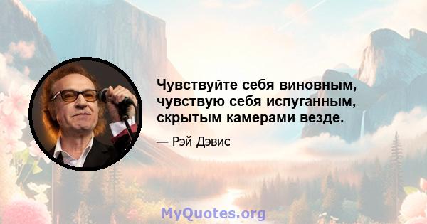 Чувствуйте себя виновным, чувствую себя испуганным, скрытым камерами везде.