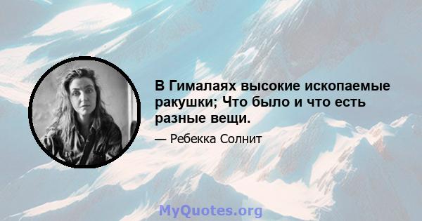 В Гималаях высокие ископаемые ракушки; Что было и что есть разные вещи.