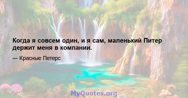 Когда я совсем один, и я сам, маленький Питер держит меня в компании.