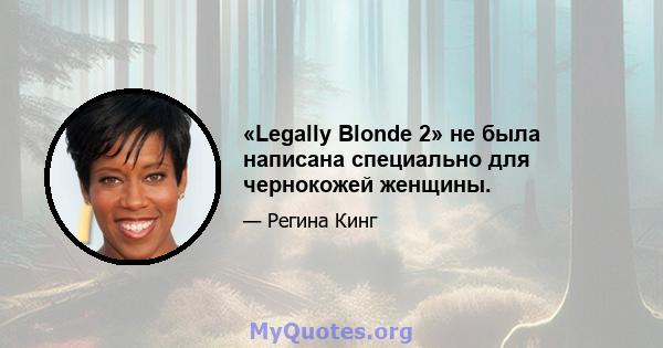 «Legally Blonde 2» не была написана специально для чернокожей женщины.