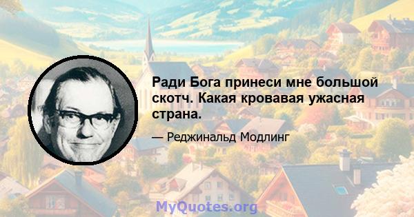 Ради Бога принеси мне большой скотч. Какая кровавая ужасная страна.