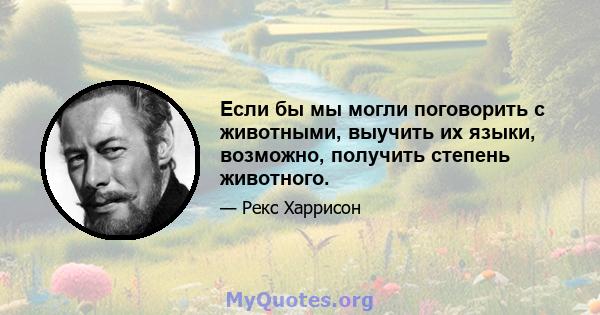 Если бы мы могли поговорить с животными, выучить их языки, возможно, получить степень животного.