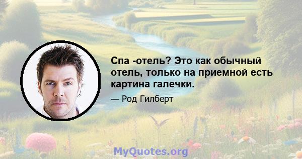 Спа -отель? Это как обычный отель, только на приемной есть картина галечки.