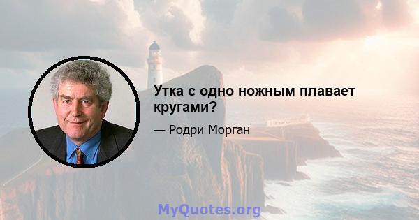 Утка с одно ножным плавает кругами?