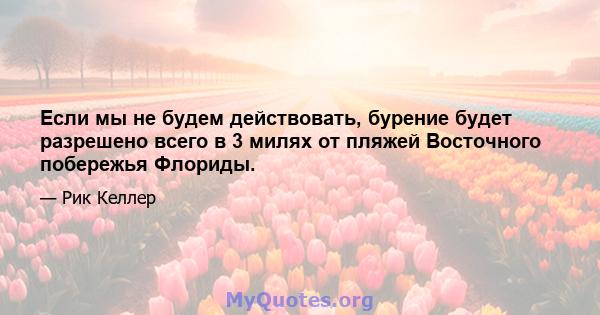 Если мы не будем действовать, бурение будет разрешено всего в 3 милях от пляжей Восточного побережья Флориды.