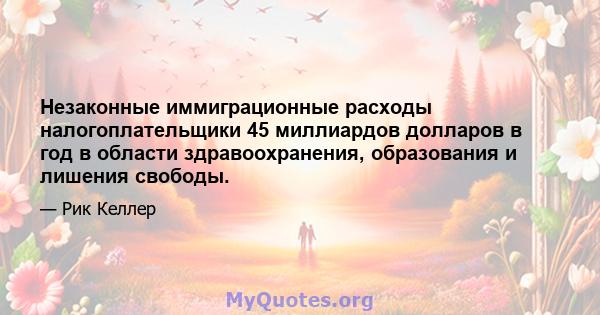 Незаконные иммиграционные расходы налогоплательщики 45 миллиардов долларов в год в области здравоохранения, образования и лишения свободы.