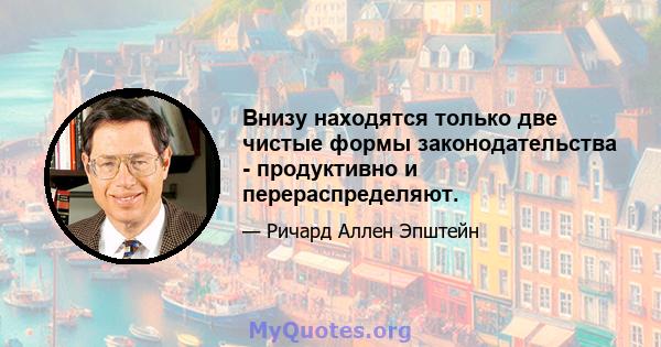 Внизу находятся только две чистые формы законодательства - продуктивно и перераспределяют.