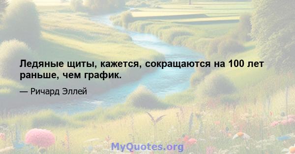 Ледяные щиты, кажется, сокращаются на 100 лет раньше, чем график.