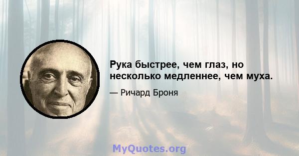 Рука быстрее, чем глаз, но несколько медленнее, чем муха.