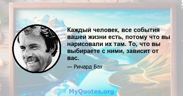 Каждый человек, все события вашей жизни есть, потому что вы нарисовали их там. То, что вы выбираете с ними, зависит от вас.