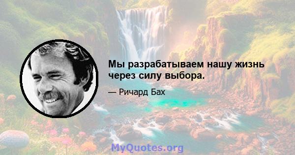 Мы разрабатываем нашу жизнь через силу выбора.