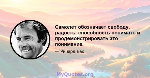 Самолет обозначает свободу, радость, способность понимать и продемонстрировать это понимание.