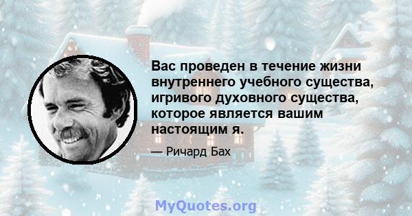 Вас проведен в течение жизни внутреннего учебного существа, игривого духовного существа, которое является вашим настоящим я.