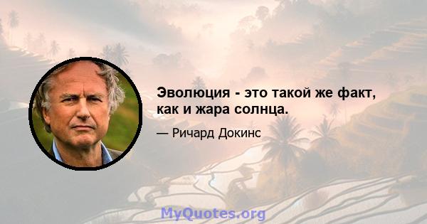 Эволюция - это такой же факт, как и жара солнца.