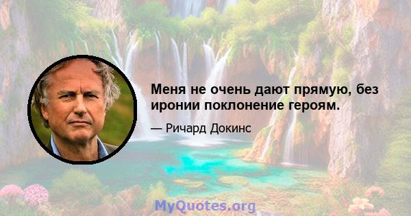 Меня не очень дают прямую, без иронии поклонение героям.