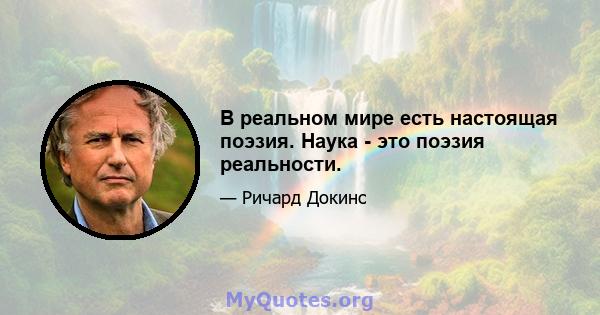 В реальном мире есть настоящая поэзия. Наука - это поэзия реальности.