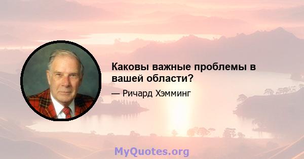 Каковы важные проблемы в вашей области?