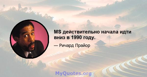 MS действительно начала идти вниз в 1990 году.