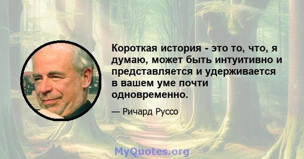 Короткая история - это то, что, я думаю, может быть интуитивно и представляется и удерживается в вашем уме почти одновременно.